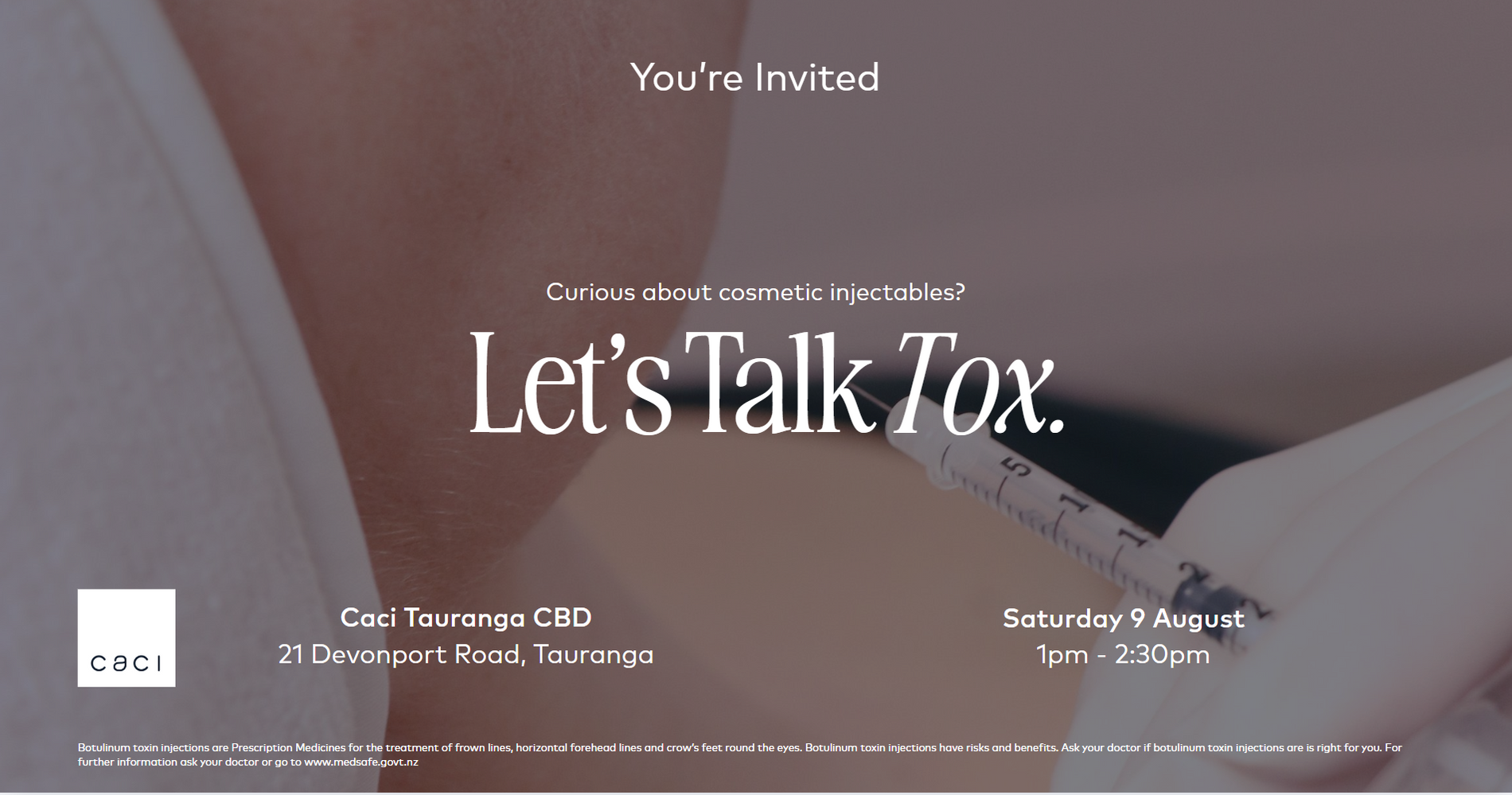 Let's Talk Tox at Caci Tauranga CBD